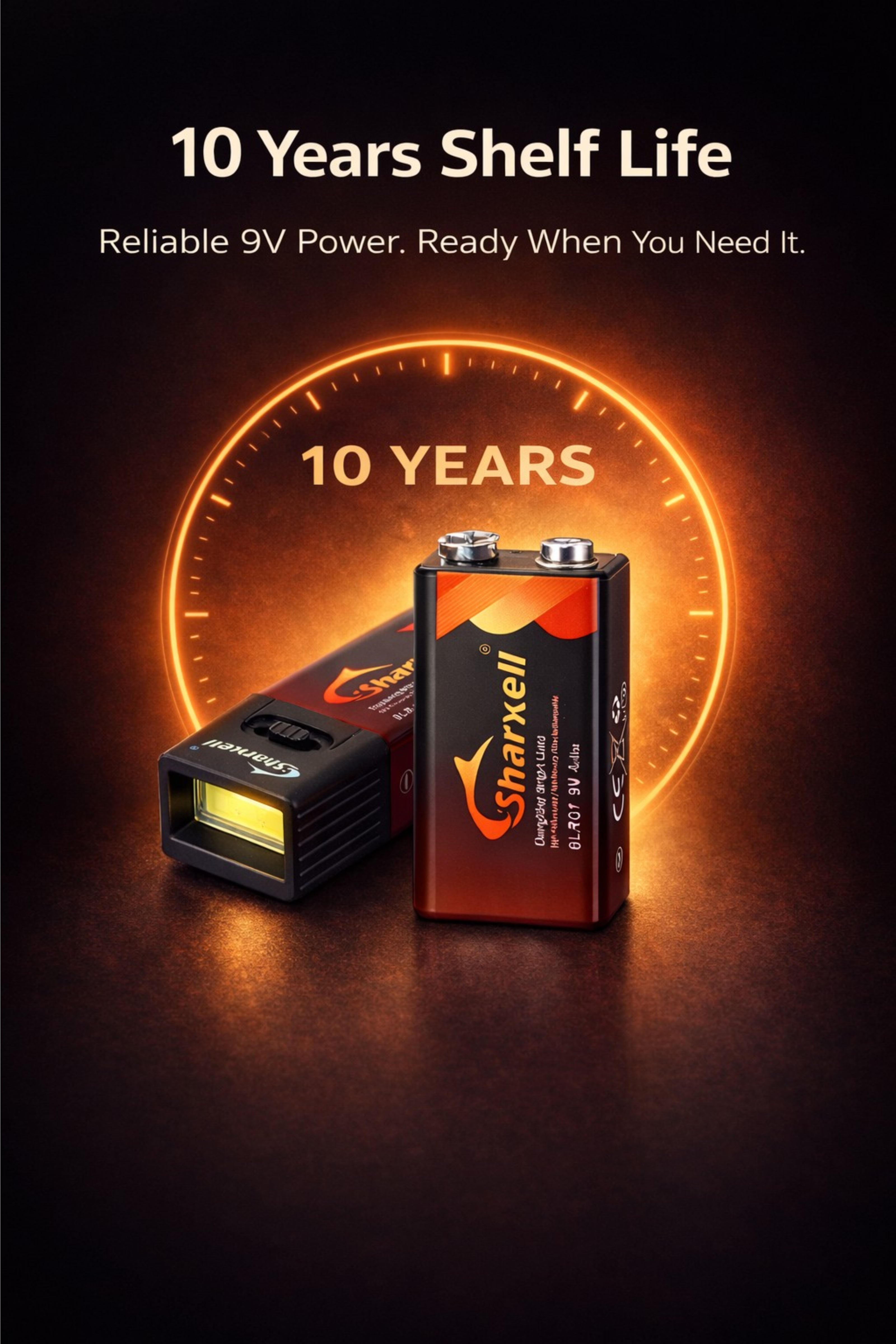 Sharxell 9V Alkaline Battery (6LR61) – High Energy 4500mWh | Stable 9V Output | Long Lasting Power | Leak-Proof | Ideal for Emergency & Outdoor Use