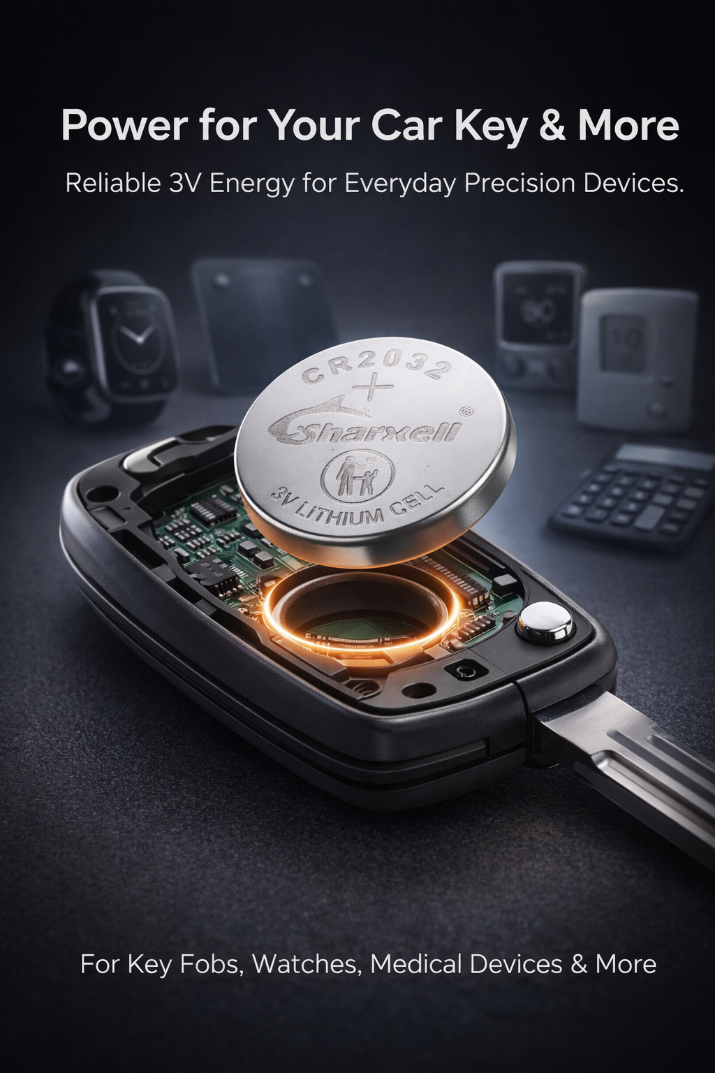 Sharxell CR2032 3V Lithium Coin Cell Batteries