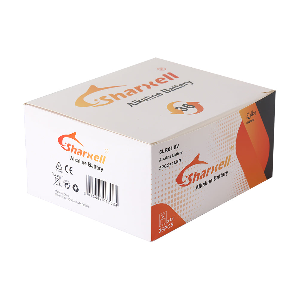Sharxell 9V Alkaline Battery (6LR61) – High Energy 4500mWh | Stable 9V Output | Long Lasting Power | Leak-Proof | Ideal for Emergency & Outdoor Use