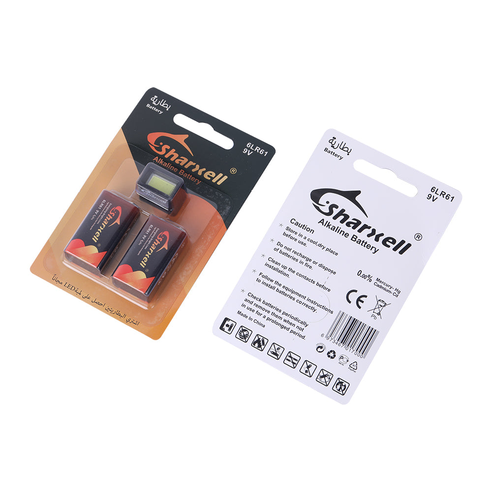 Sharxell 9V Alkaline Battery (6LR61) – High Energy 4500mWh | Stable 9V Output | Long Lasting Power | Leak-Proof | Ideal for Emergency & Outdoor Use