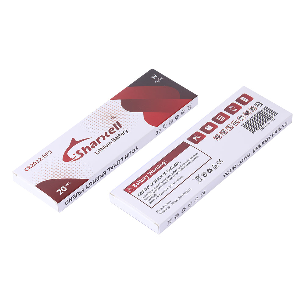 Sharxell CR2032 3V Lithium Coin Cell Batteries