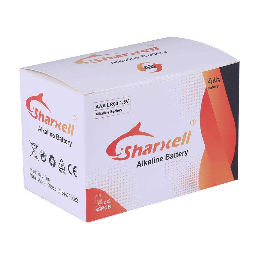 Sharxell AAA Alkaline Batteries – 1500mWh High Energy | 1.5V Stable Output | Long Lasting Power | Leak-Proof Design | Pack Options Available