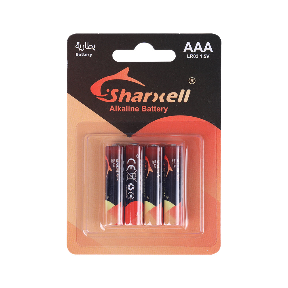 Sharxell AAA Alkaline Batteries – 1500mWh High Energy | 1.5V Stable Output | Long Lasting Power | Leak-Proof Design | Pack Options Available