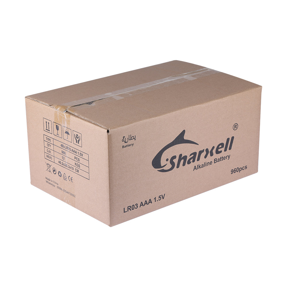 Sharxell AAA Alkaline Batteries – 1500mWh High Energy | 1.5V Stable Output | Long Lasting Power | Leak-Proof Design | Pack Options Available
