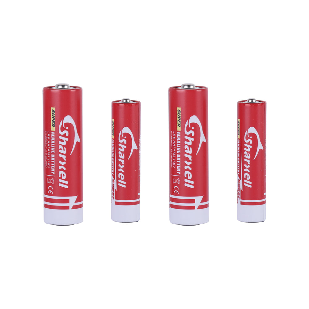 Sharxell AA & AAA Alkaline Batteries – 1.5V Long Lasting Power | 10 Years Shelf Life | Leak-Proof Technology | Reliable Everyday Energy