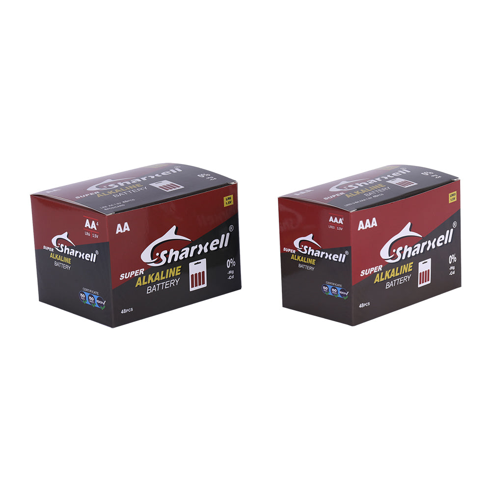 Sharxell AA & AAA Alkaline Batteries – 1.5V Long Lasting Power | 10 Years Shelf Life | Leak-Proof Technology | Reliable Everyday Energy