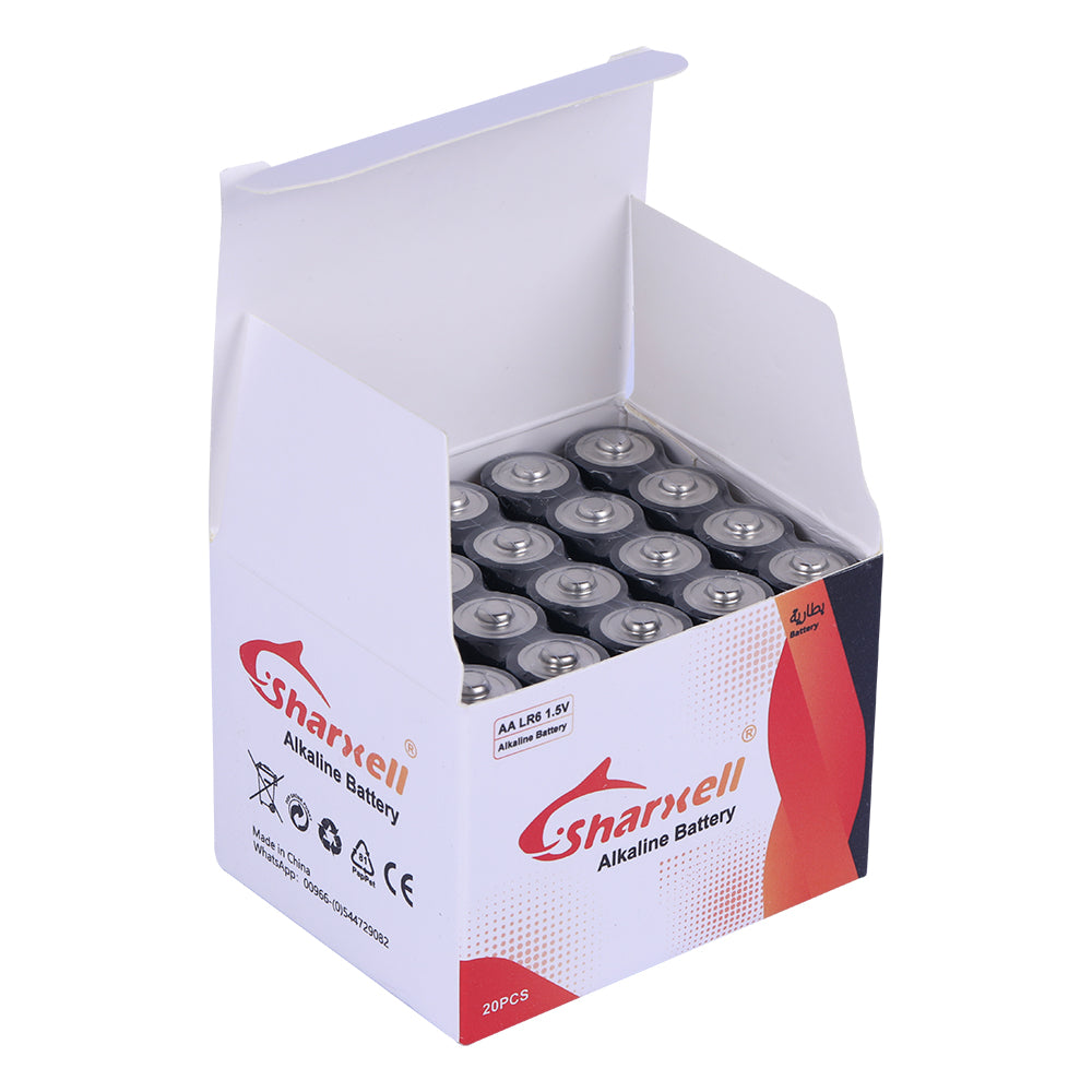 Sharxell AA Alkaline Batteries – 3000mWh High Capacity | 1.5V Stable Output | Extreme Temperature Performance | Long Lasting Power (Pack of 20)
