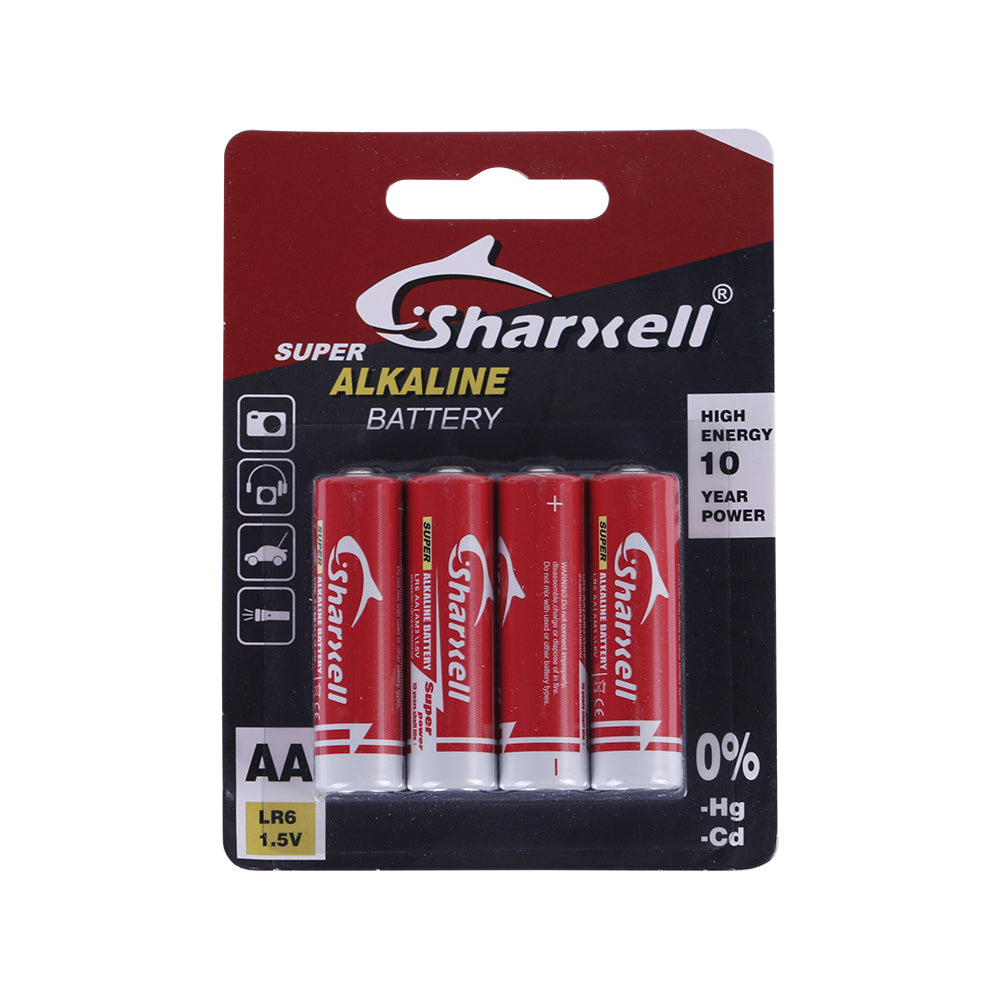 Sharxell AA & AAA Alkaline Batteries – 1.5V Long Lasting Power | 10 Years Shelf Life | Leak-Proof Technology | Reliable Everyday Energy