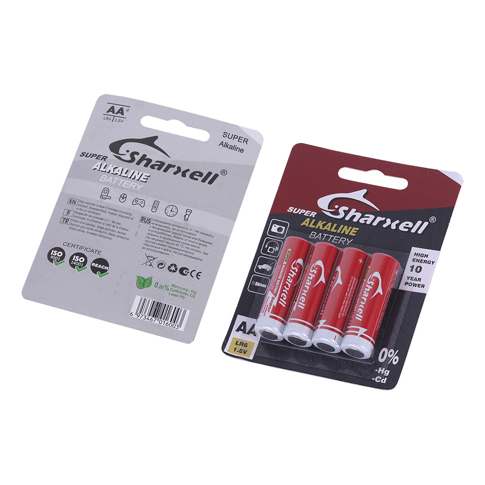 Sharxell AA & AAA Alkaline Batteries – 1.5V Long Lasting Power | 10 Years Shelf Life | Leak-Proof Technology | Reliable Everyday Energy