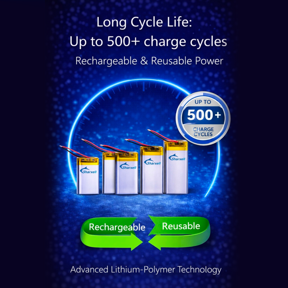 Custom Lithium Polymer (Li-Po) Rechargeable Battery – High Energy Density, 500+ Cycles, Flexible Sizes & Capacities