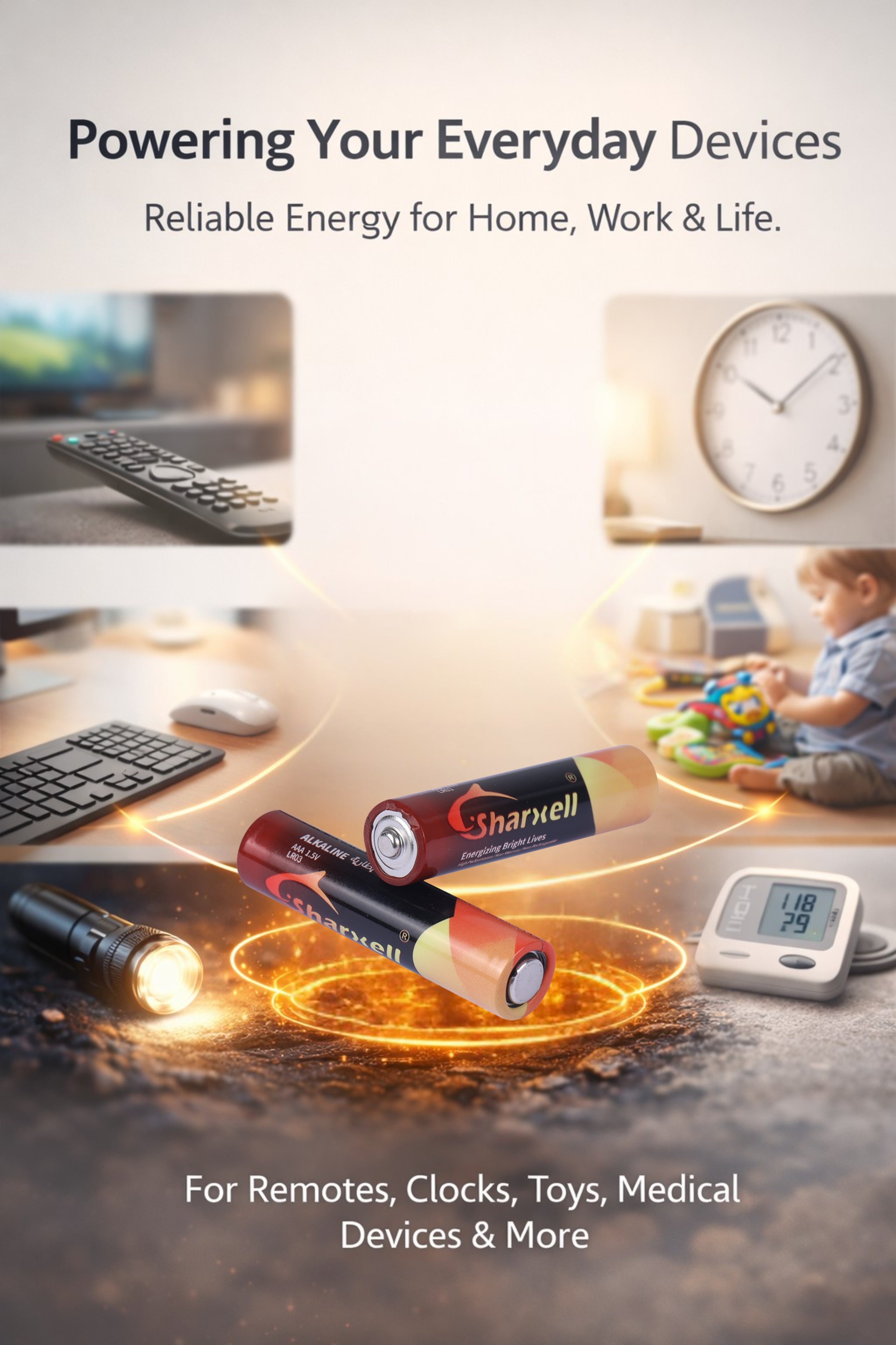 Sharxell AAA Alkaline Batteries – 1500mWh High Energy | 1.5V Stable Output | Long Lasting Power | Leak-Proof Design | Pack Options Available