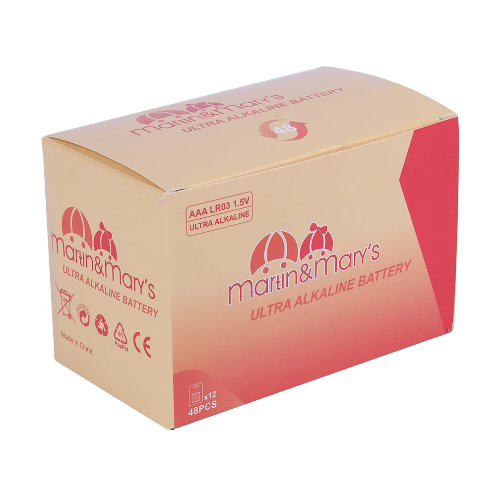Marin & Mary’s AA & AAA Alkaline Batteries – 1.5V Stable Output | 10 Years Shelf Life | Long Lasting Power | Leak-Proof Design | Reliable for Everyday Devices
