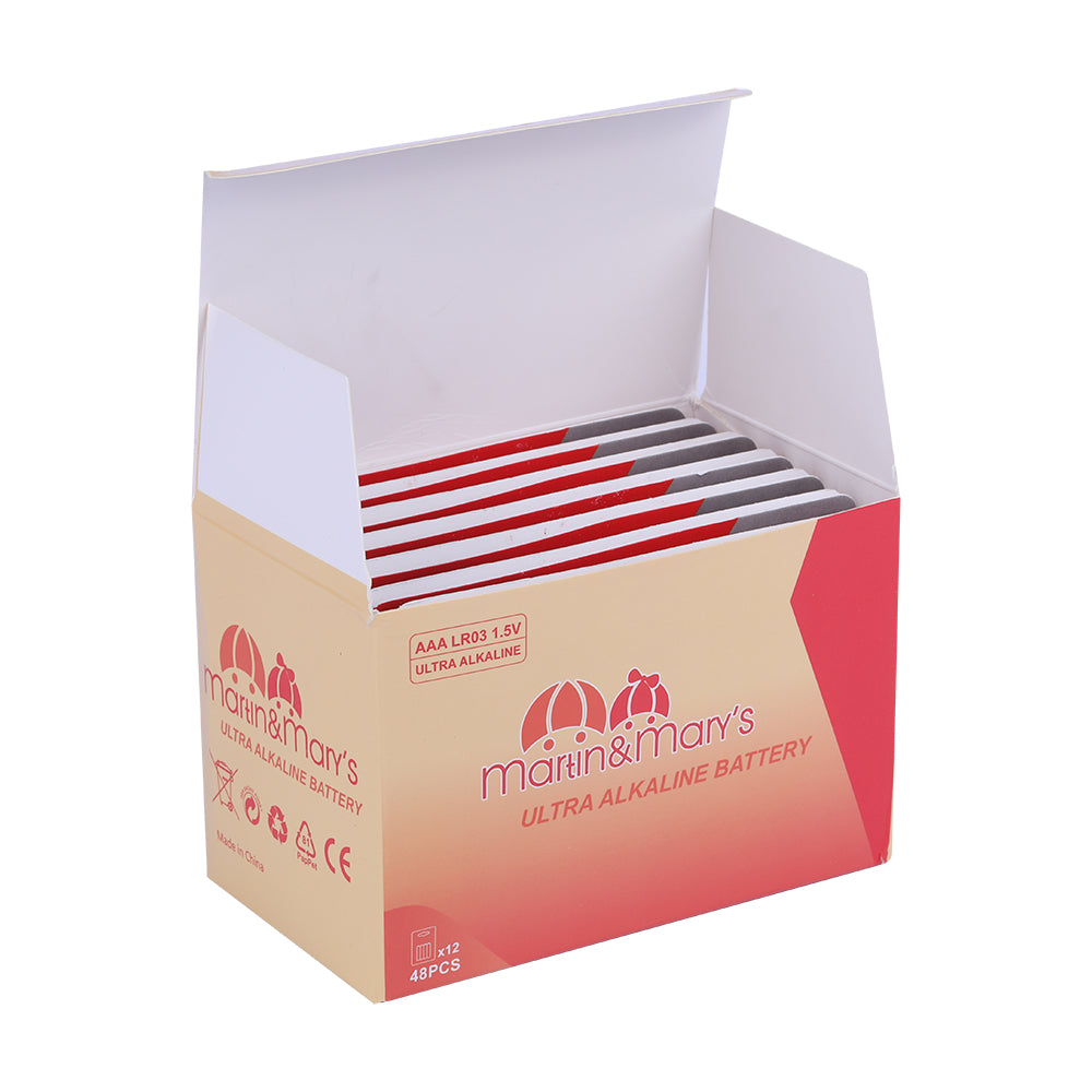 Marin & Mary’s AA & AAA Alkaline Batteries – 1.5V Stable Output | 10 Years Shelf Life | Long Lasting Power | Leak-Proof Design | Reliable for Everyday Devices
